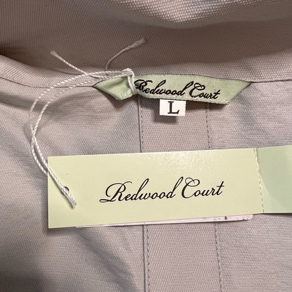 NWT! Redwood Court Double Knit Silver Gray Linen Poly Shark Skin Jacket. Size L - Picture 11 of 14
